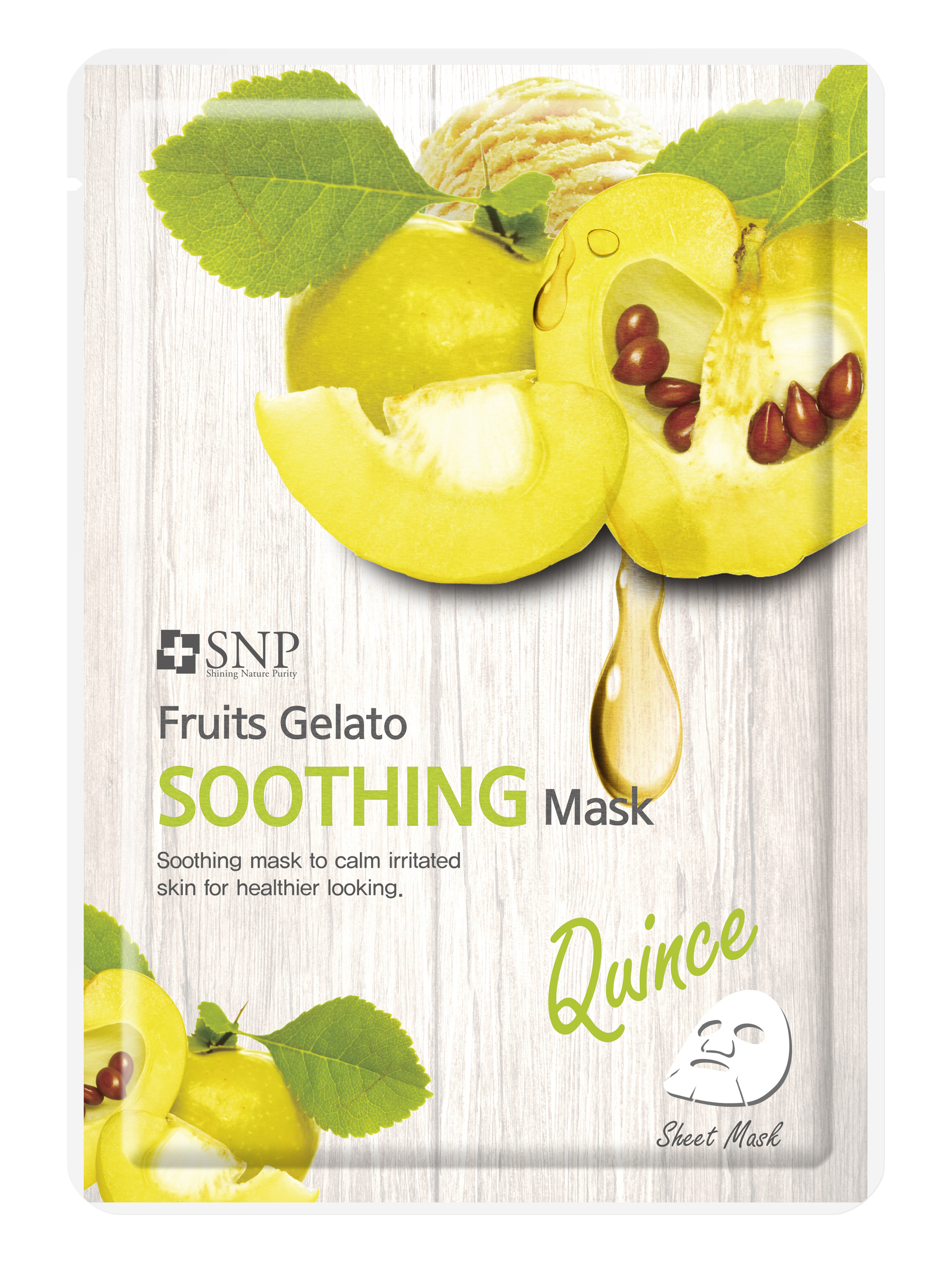 Mặt nạ dưỡng mịn da tinh chất lê xay đông lạnh - SNP Fruits Gelato Soothing Mask
