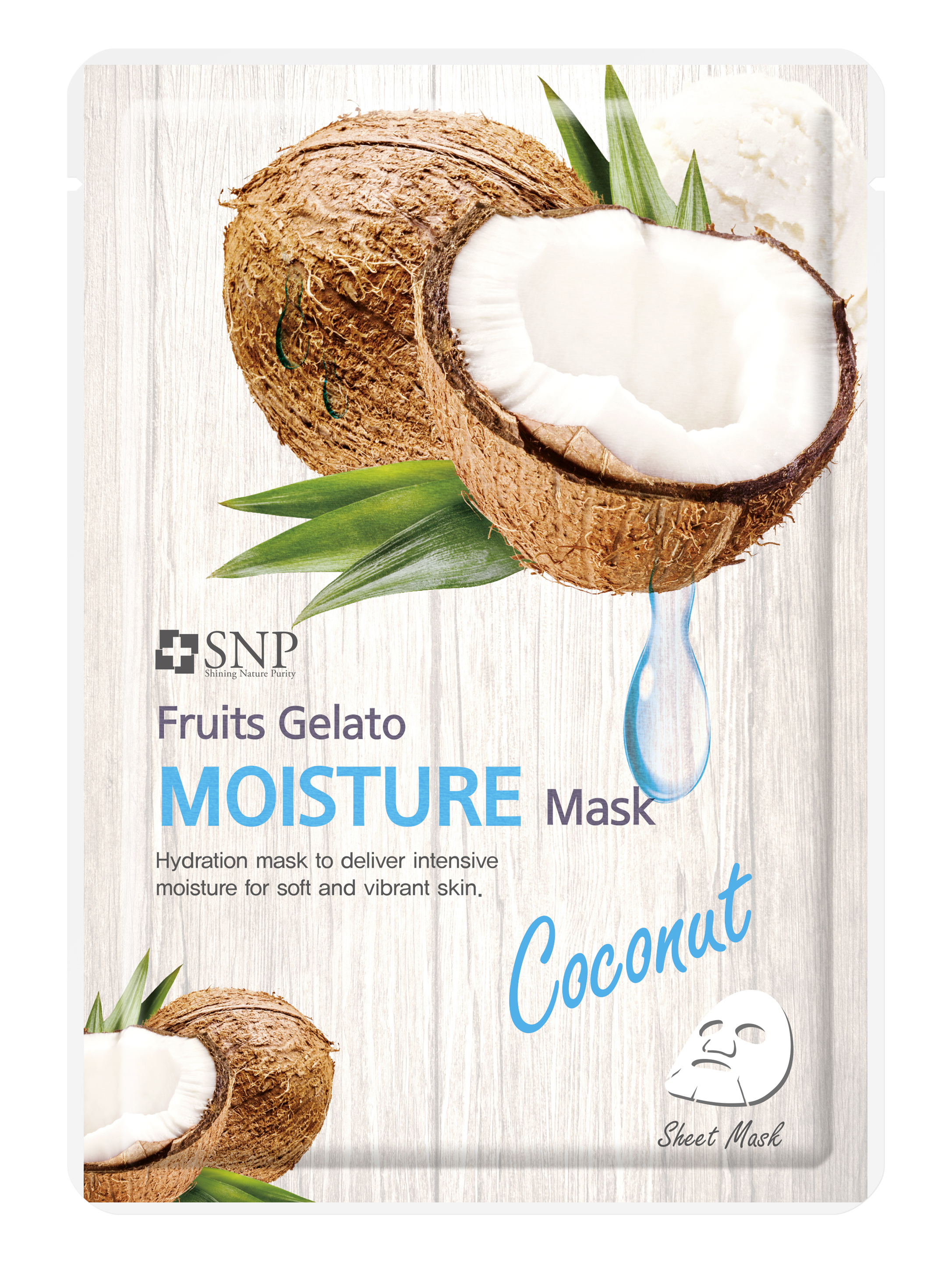 Mặt nạ dưỡng ẩm tinh chất dừa xay đông lạnh - SNP Fruits Gelato Moisture Mask