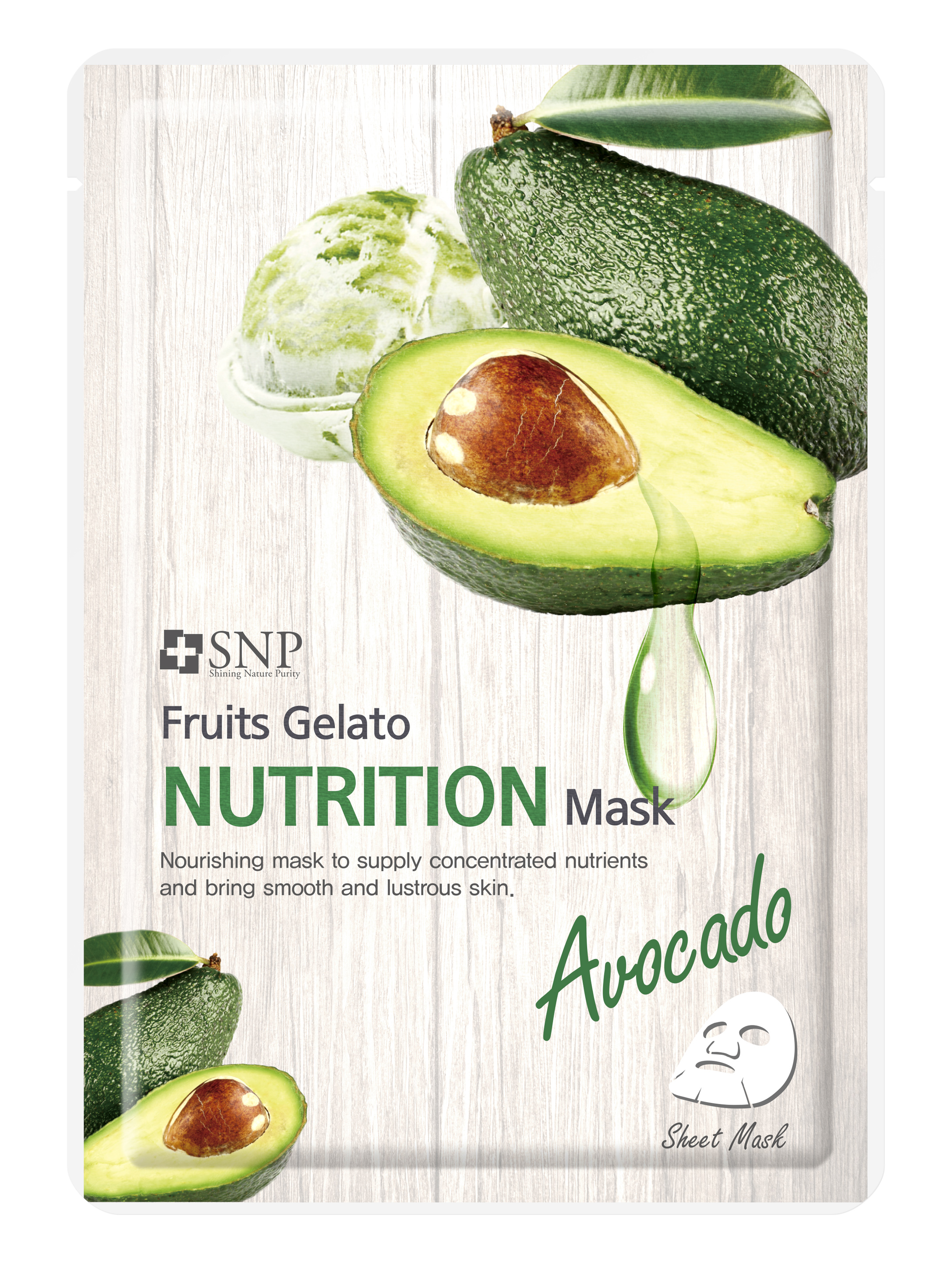 Mặt nạ dưỡng sáng da tinh chất bơ xay đông lạnh - SNP Fruits Gelato Nutrition Mask