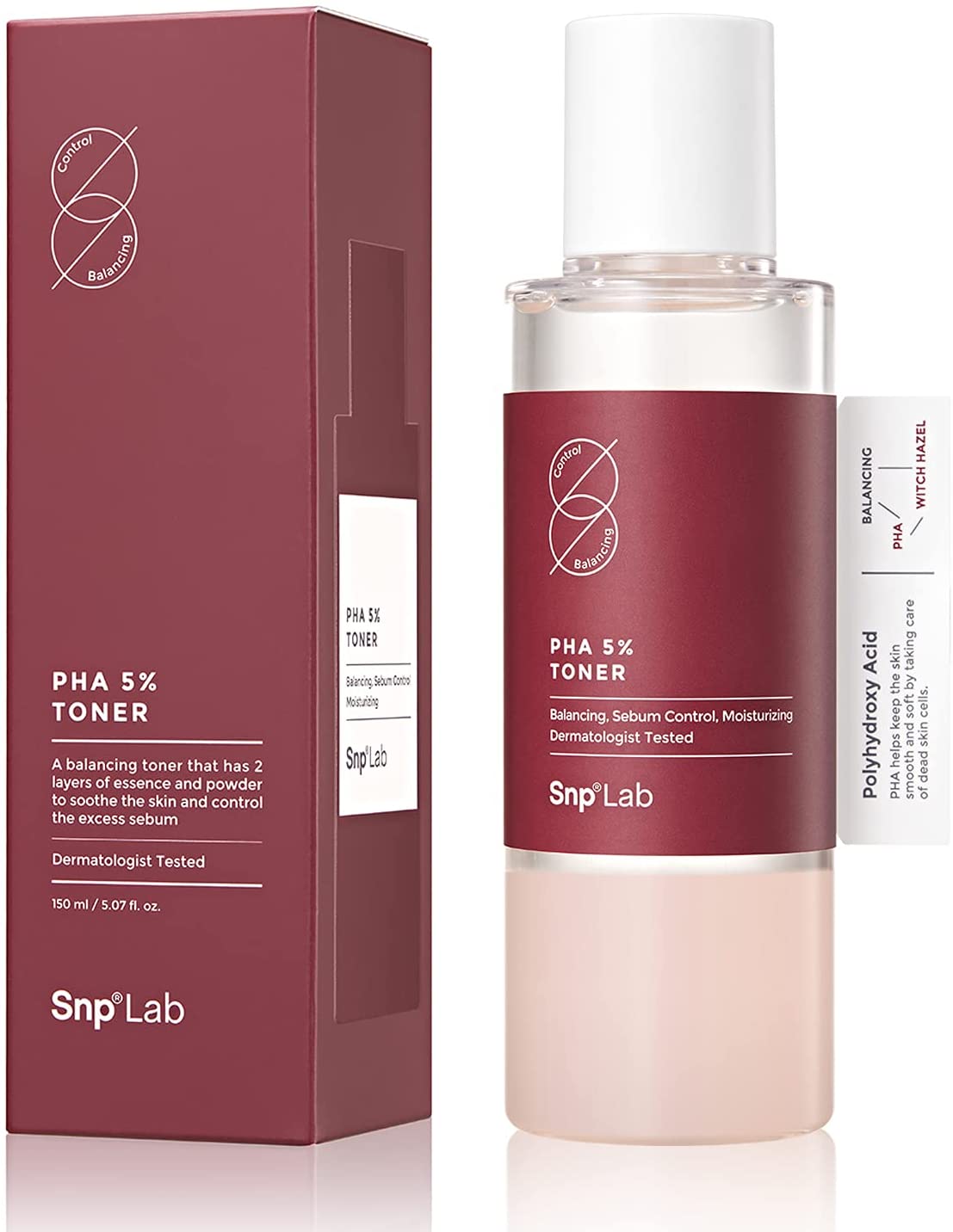 Nước hoa hồng làm sạch và tái tạo da LAB PHA 5% cho da nhạy cảm SNP LAB PHA 5 Toner